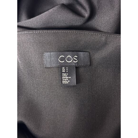 COS Dress 4 Womens Black Wool Sweetheart Sleeveless Midi Maxi - Picture 7 of 8